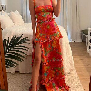 Show Me Your Mumu Lady Corset Dress Miss Malibu Floral Satin. Size medium